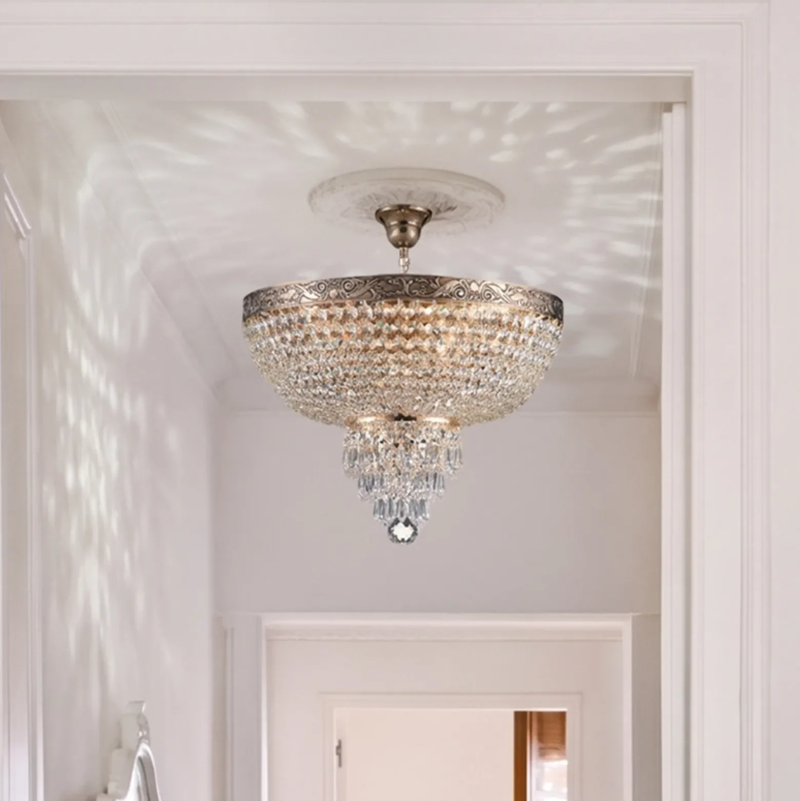 Maytoni Palace lámpara de araña, pantalla cristal