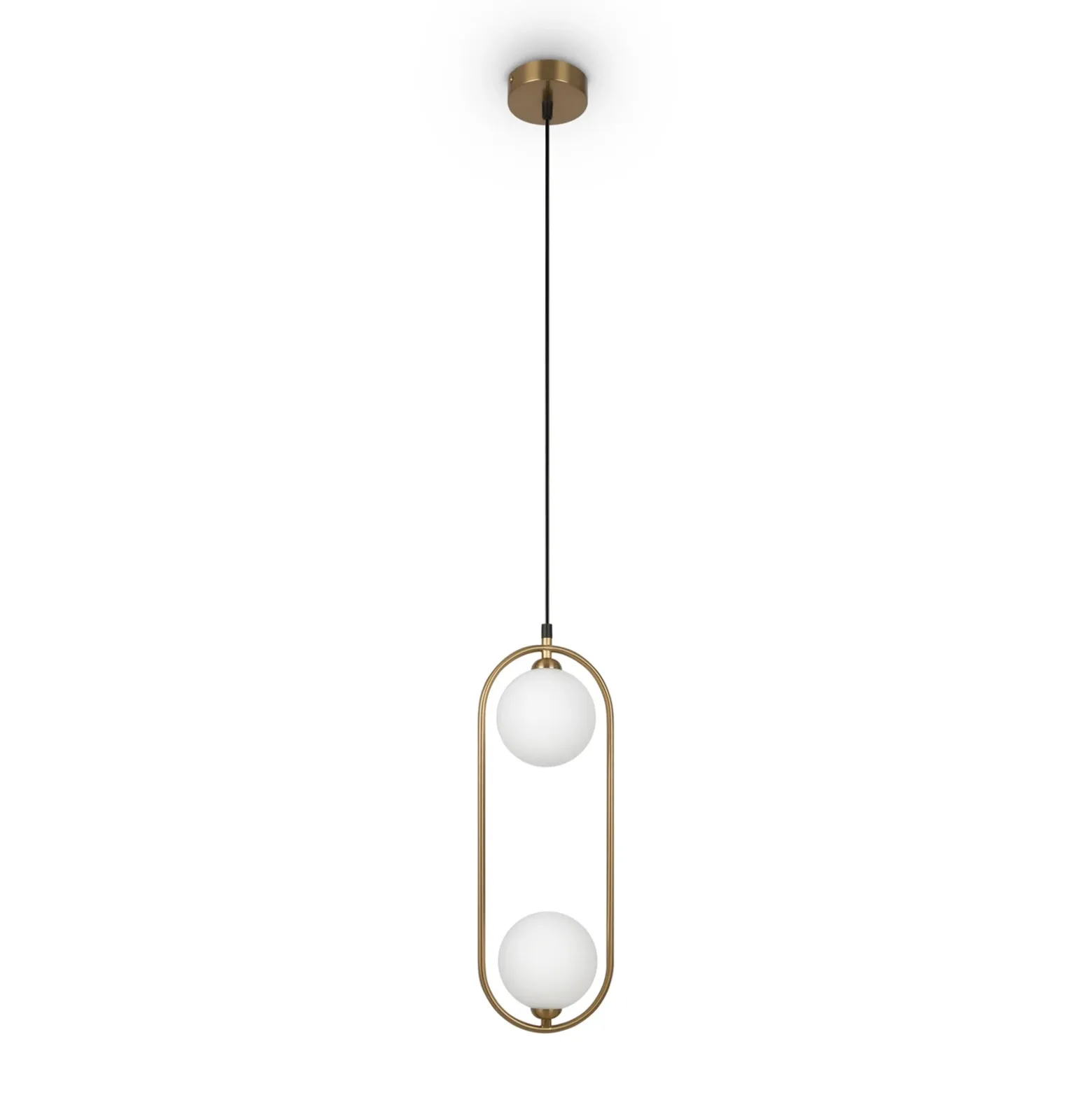 Maytoni Ring colgante 2 luces latón/blanco