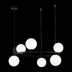 Maytoni Ring colgante 6 luces negro/blanco