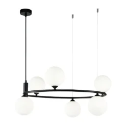 Maytoni Ring colgante 6 luces negro/blanco