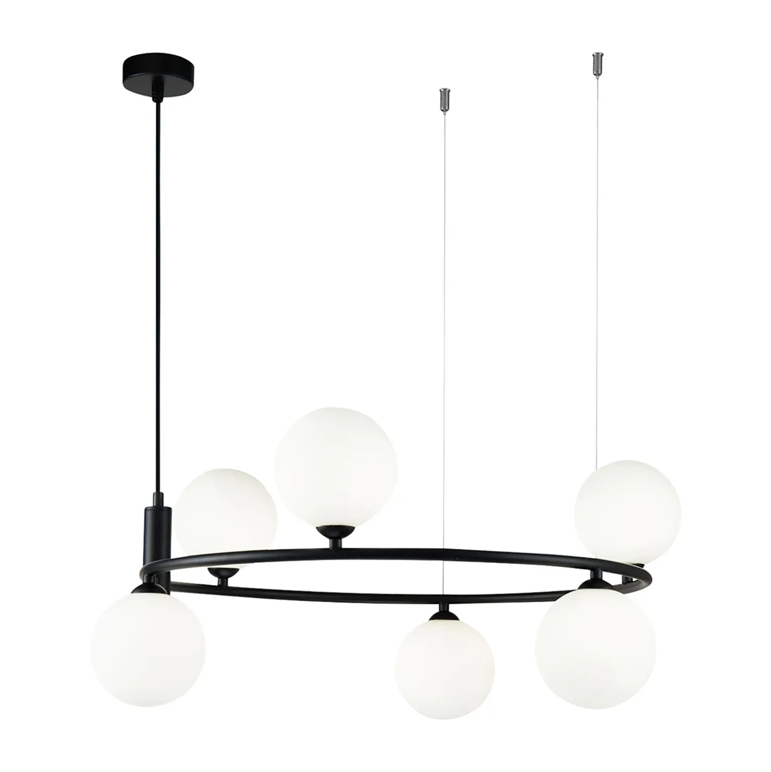 Maytoni Ring colgante 6 luces negro/blanco