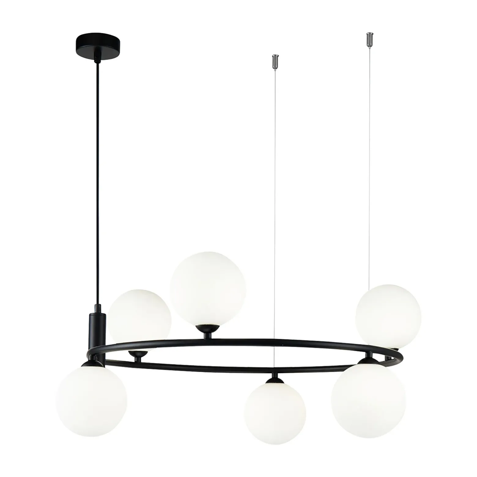 Maytoni Ring colgante 6 luces negro/blanco
