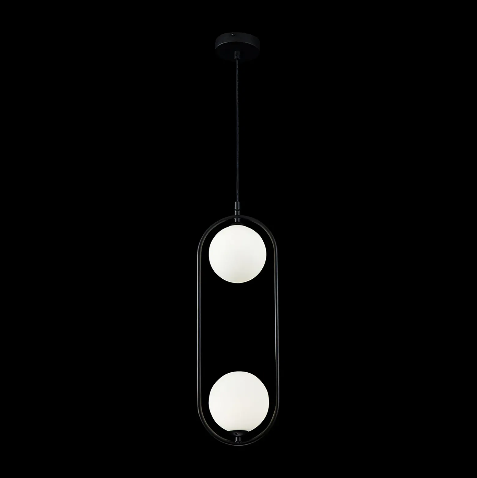 Maytoni Ring colgante 2 luces negro/blanco