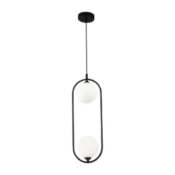 Maytoni Ring colgante 2 luces negro/blanco
