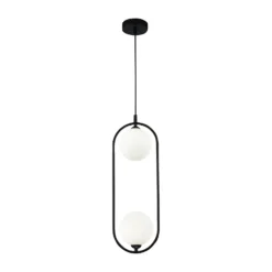 Maytoni Ring colgante 2 luces negro/blanco
