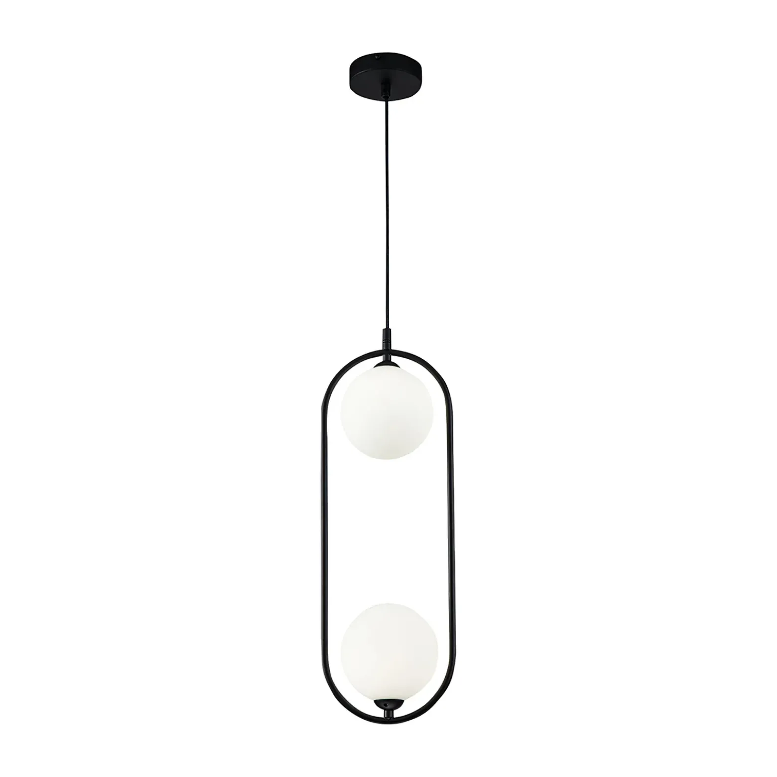Maytoni Ring colgante 2 luces negro/blanco