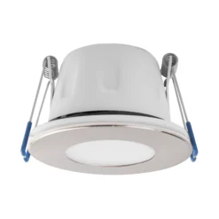 MEGAMAN Foco empotrable LED Tego Slim, paquete de 10, 2.800 K, níquel