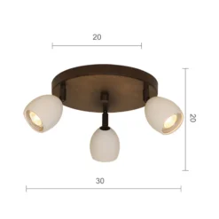 Menzel Provence mate plafón 3 luces redondo