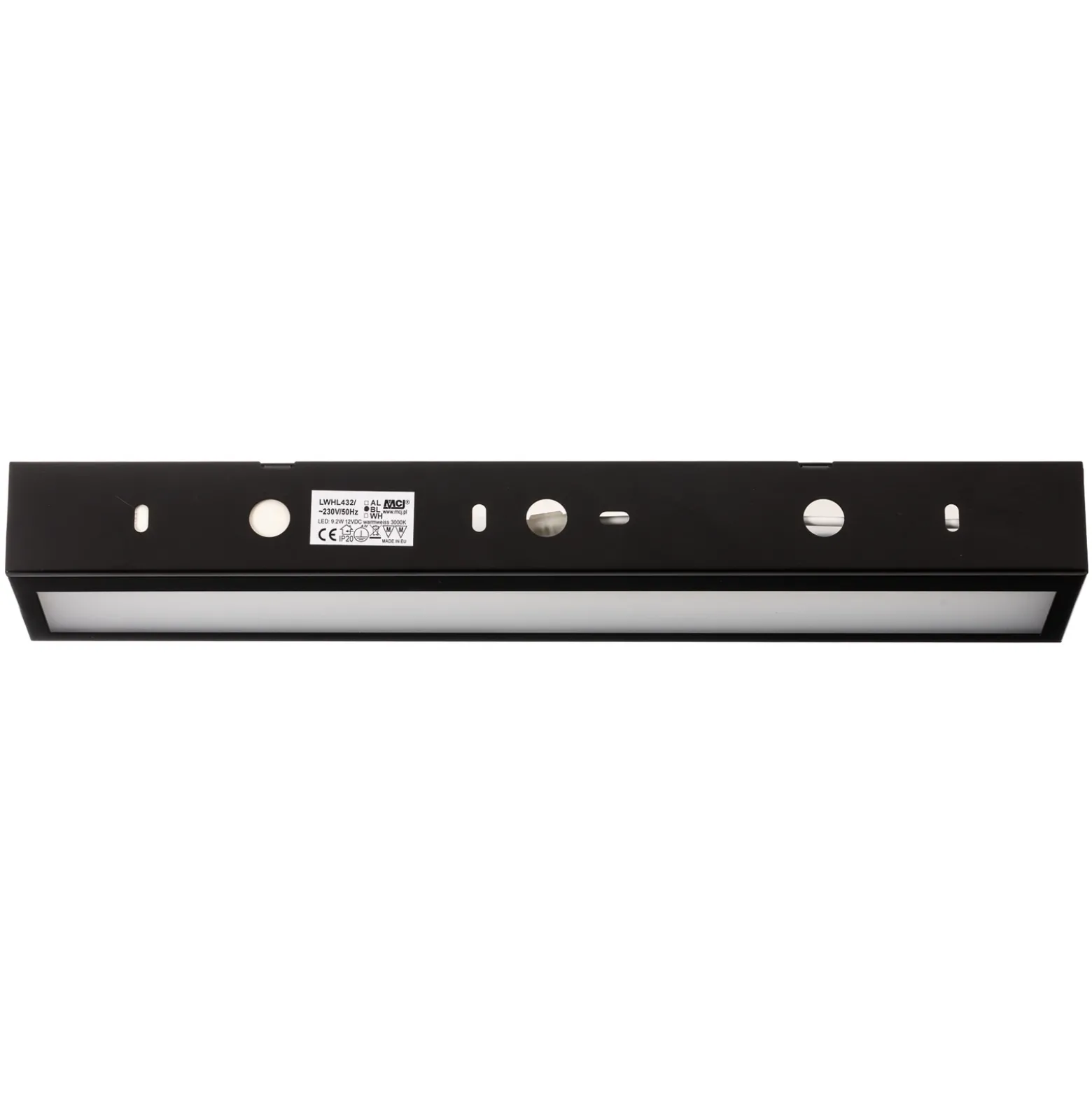 Mera aplique de pared LED, ancho 40cm, negro, 4000K