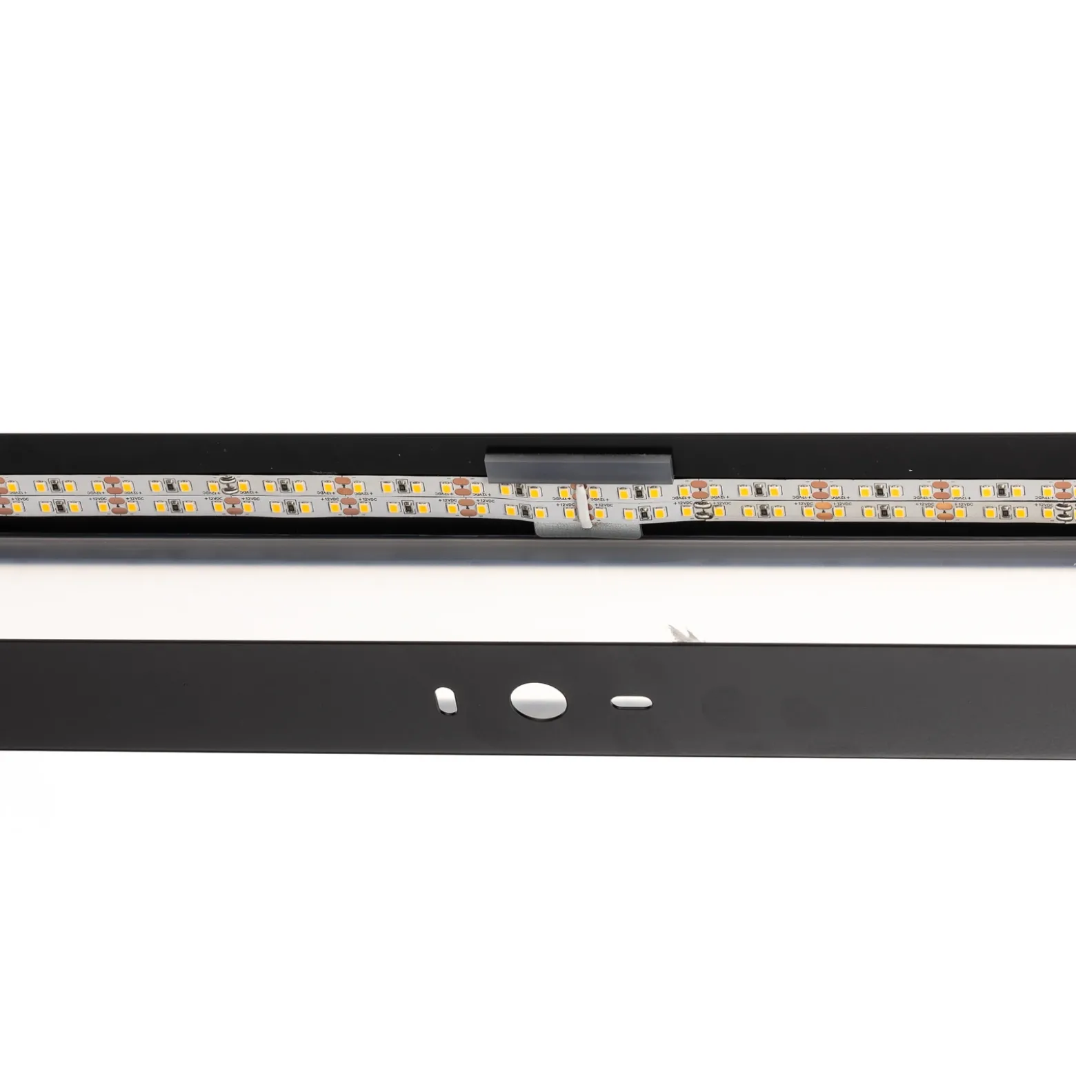 Mera aplique de pared LED, ancho 120cm, negro, 3000K