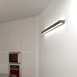 Mera aplique de pared LED, ancho 120cm, negro, 4000K