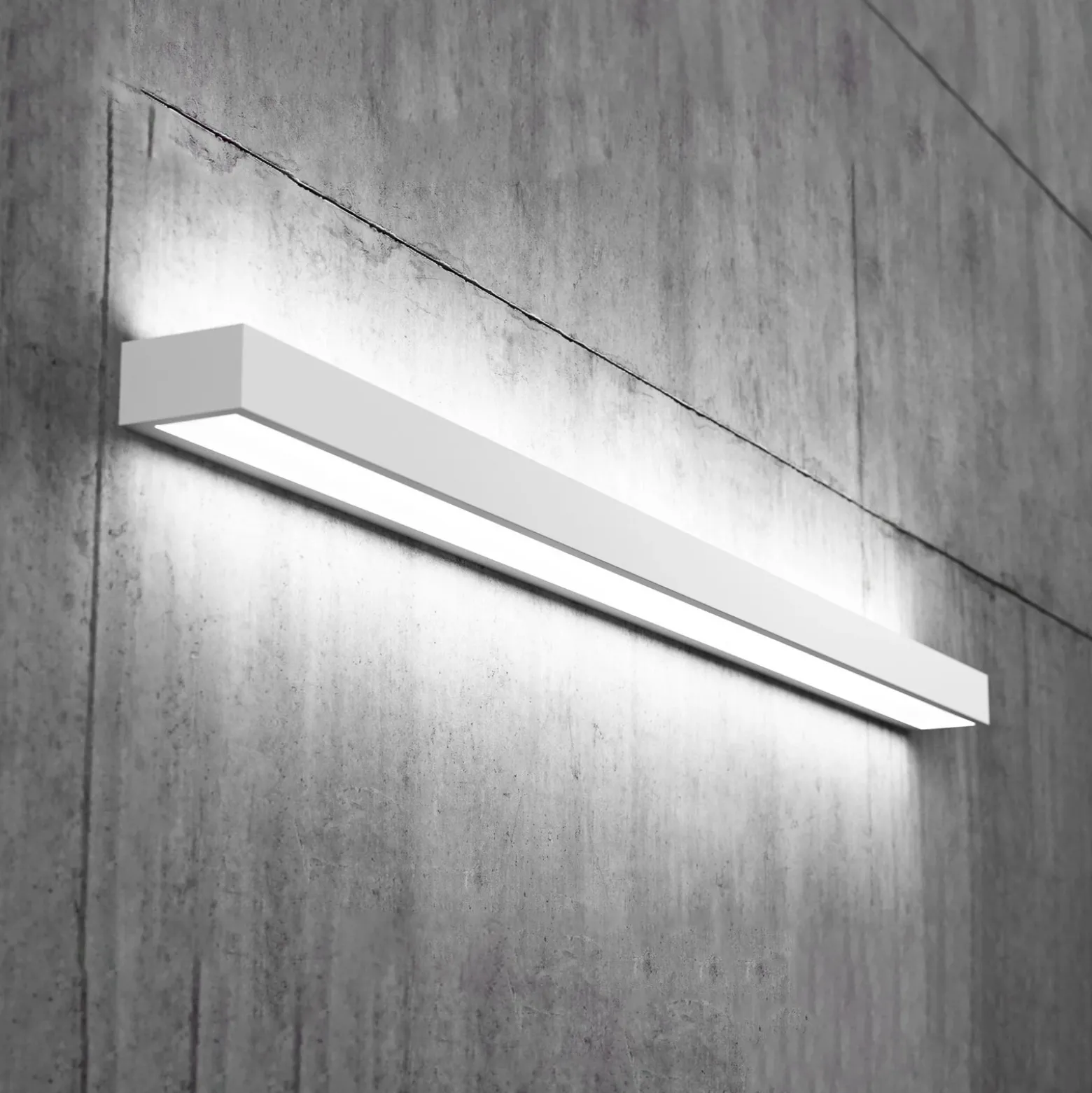 Mera aplique de pared LED, ancho 120 cm, blanco, 4.000K