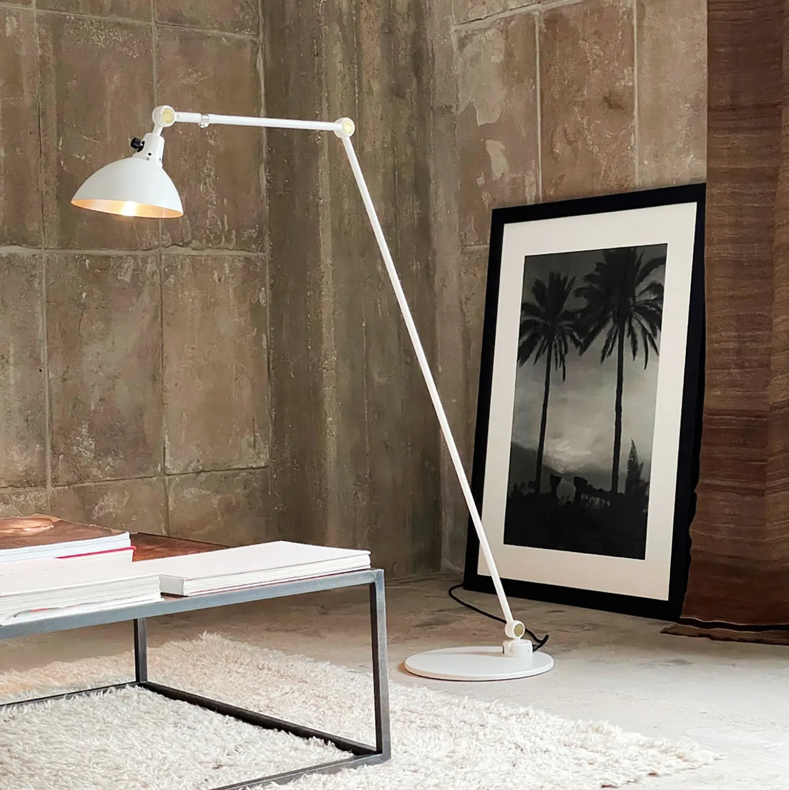 midgard modular TYPE 556 lámpara de pie blanca 120 cm