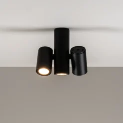 Milan Kronn foco de techo 3 luces negro