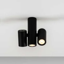 Milan Kronn foco de techo 3 luces negro
