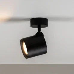 Milan Kronn plafón 1 luz altura 16,6cm negro