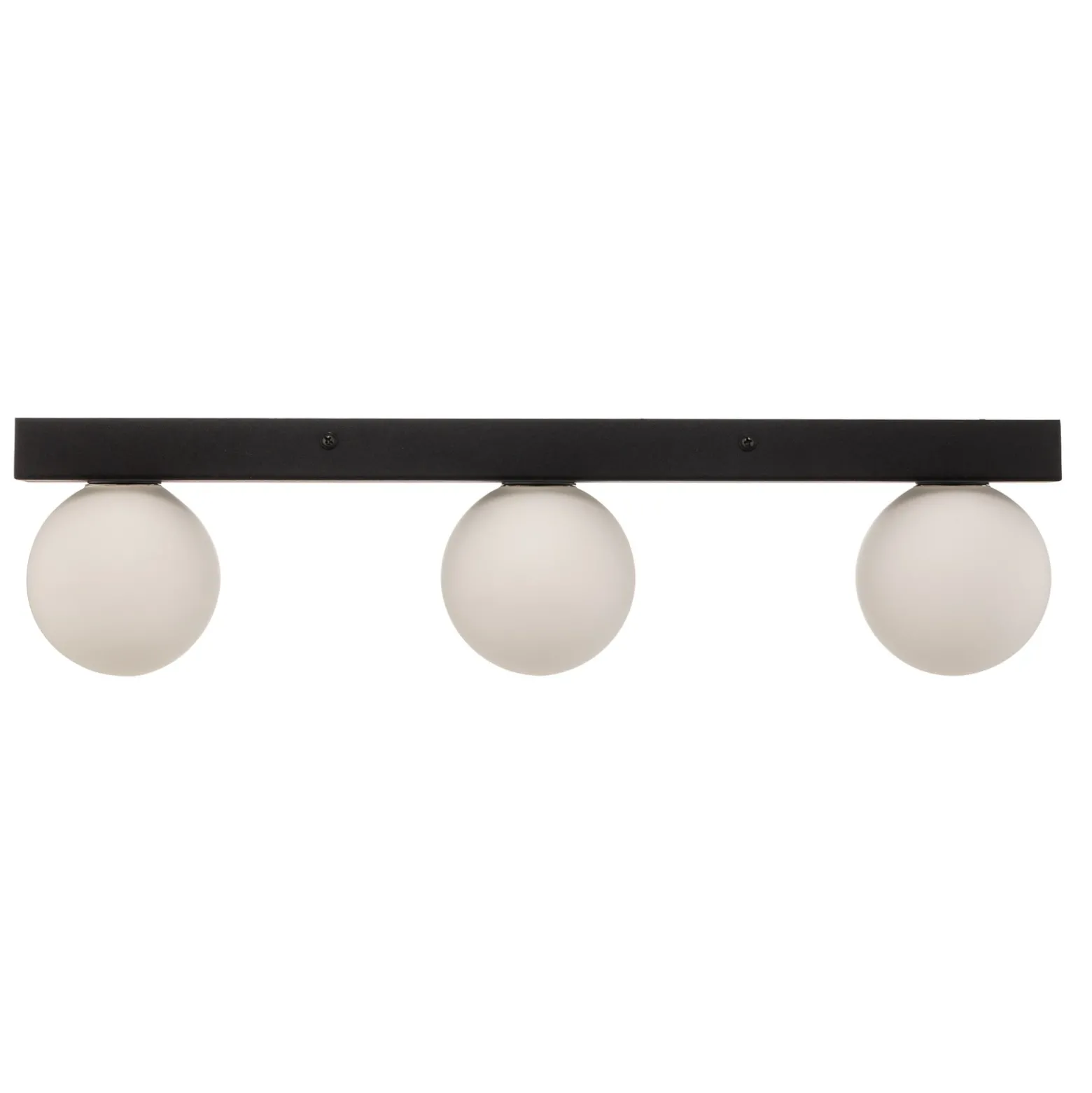 Mini lámpara de techo para baño, 3 luces, negro, cristal/metal