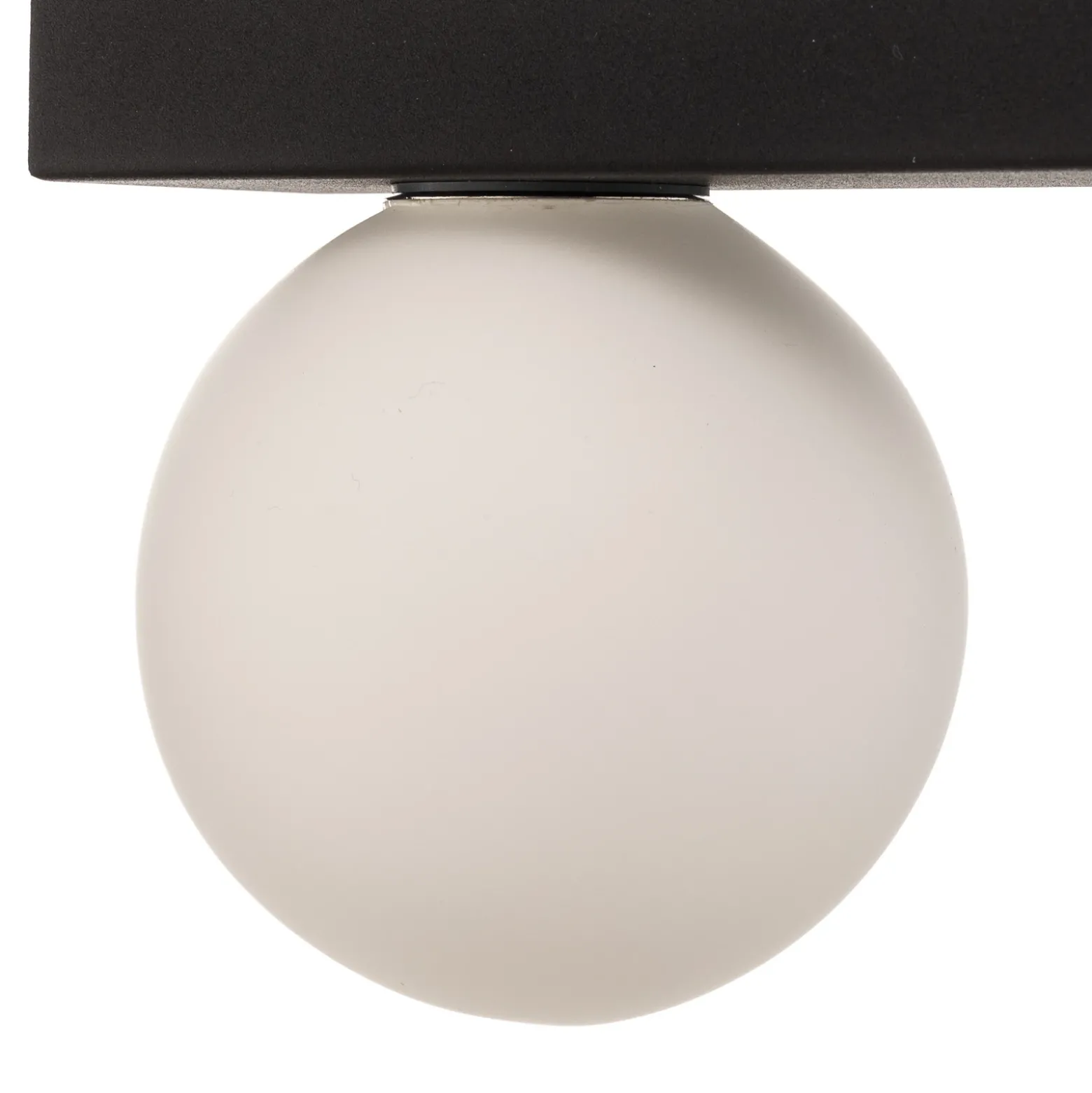 Mini lámpara de techo para baño, 3 luces, negro, cristal/metal