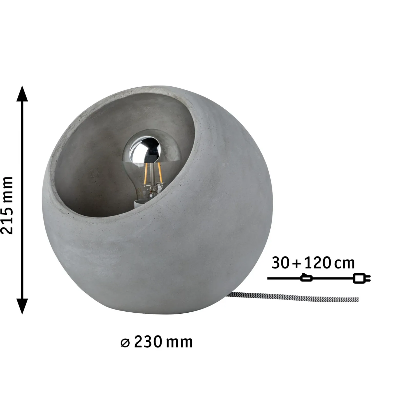Moderna lámpara de mesa de hormigón Ingram