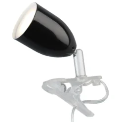Moderna lámpara de pinza LED LEO en negro