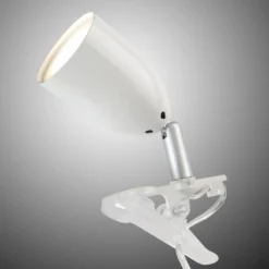 Moderna lámpara de pinza LED LEO en blanco