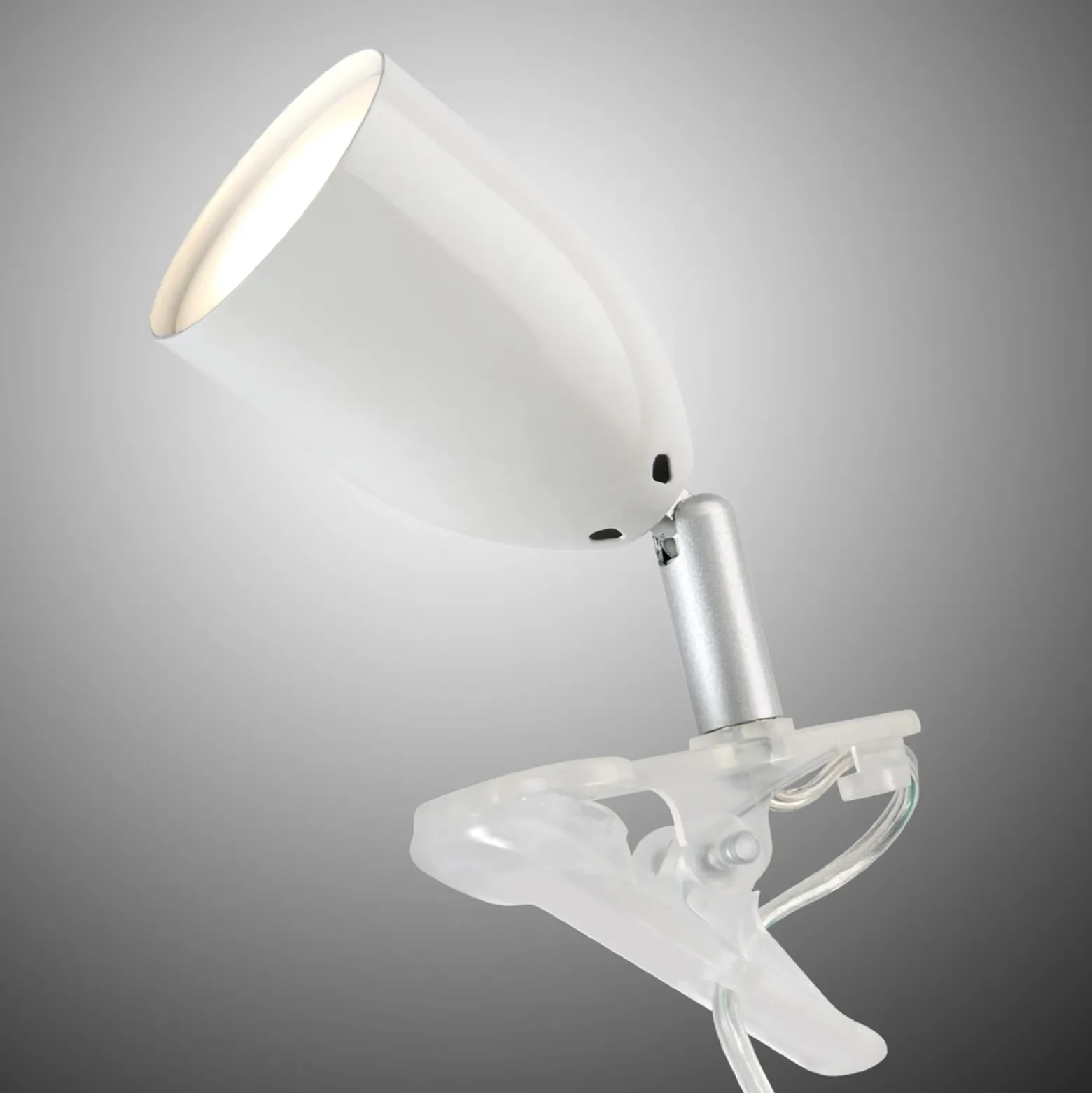 Moderna lámpara de pinza LED LEO en blanco