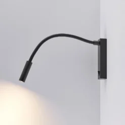 Molto Luce Arok aplique de pared LED, negro, aluminio, proyección 49 cm