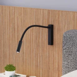 Molto Luce Arok aplique de pared LED, negro, aluminio, proyección 49 cm