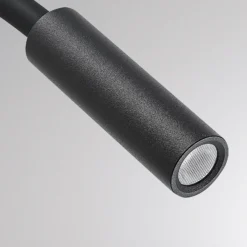 Molto Luce Arok aplique de pared LED, negro, aluminio, proyección 49 cm