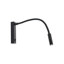 Molto Luce Arok aplique de pared LED, negro, aluminio, proyección 49 cm