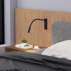 Molto Luce Arok aplique de pared LED, negro, aluminio, proyección 49 cm