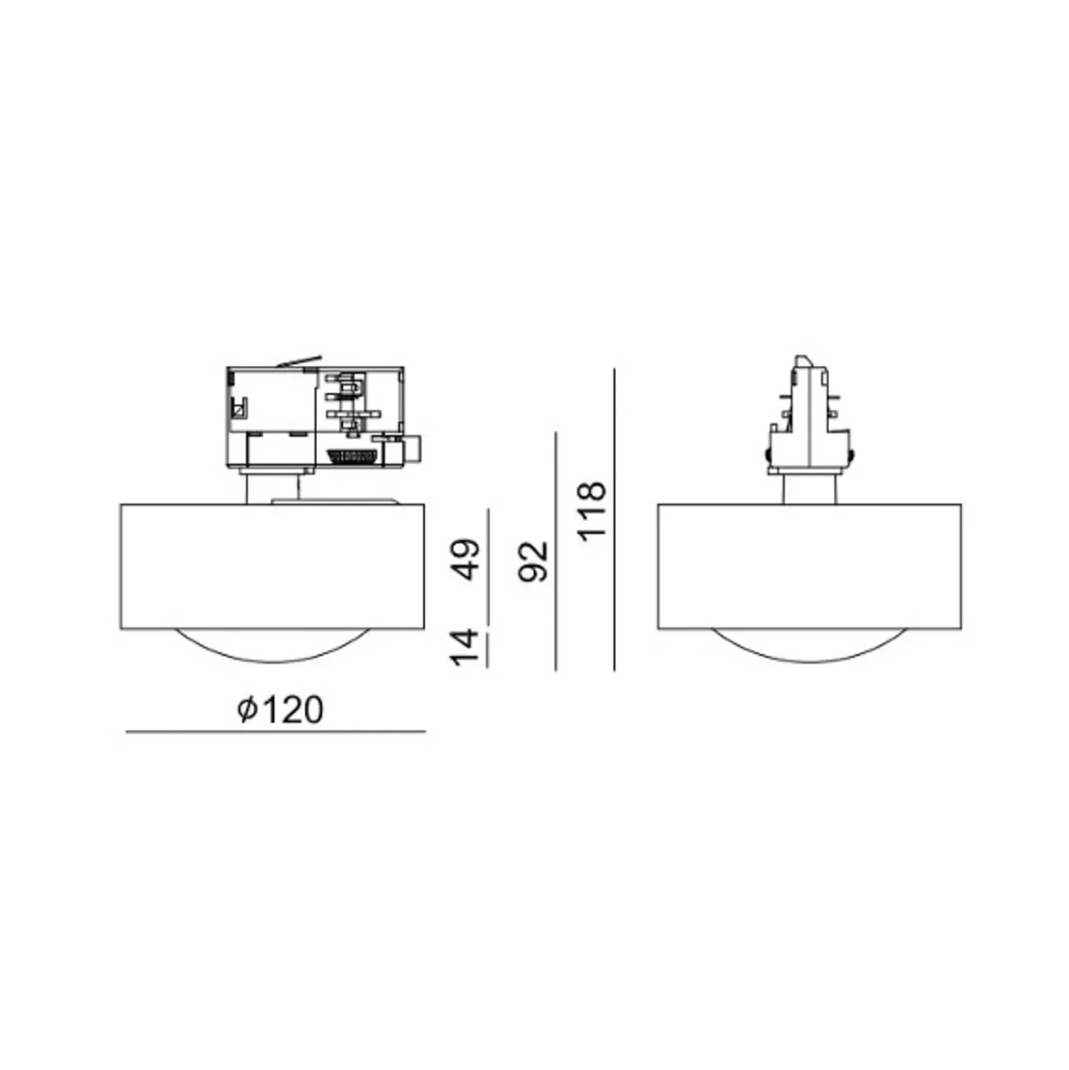 Molto Luce foco de riel LED trifásico Mag, blanco, 827