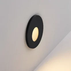 Molto Luce Lámpara empotrable LED Wall 68R RD, aluminio, negro, CCT