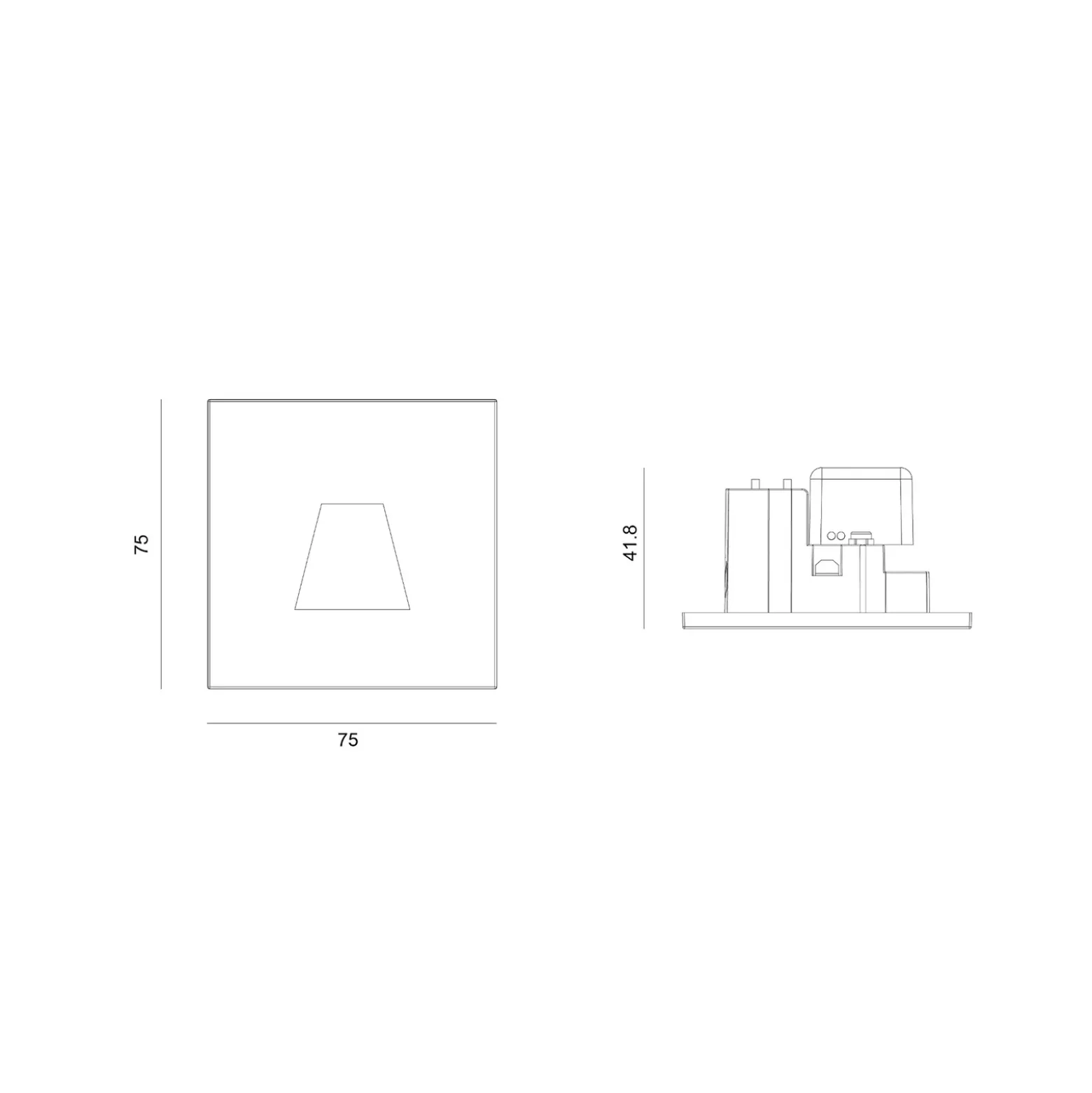 Molto Luce Lámpara empotrable LED Wall 68R RD, aluminio, negro, CCT