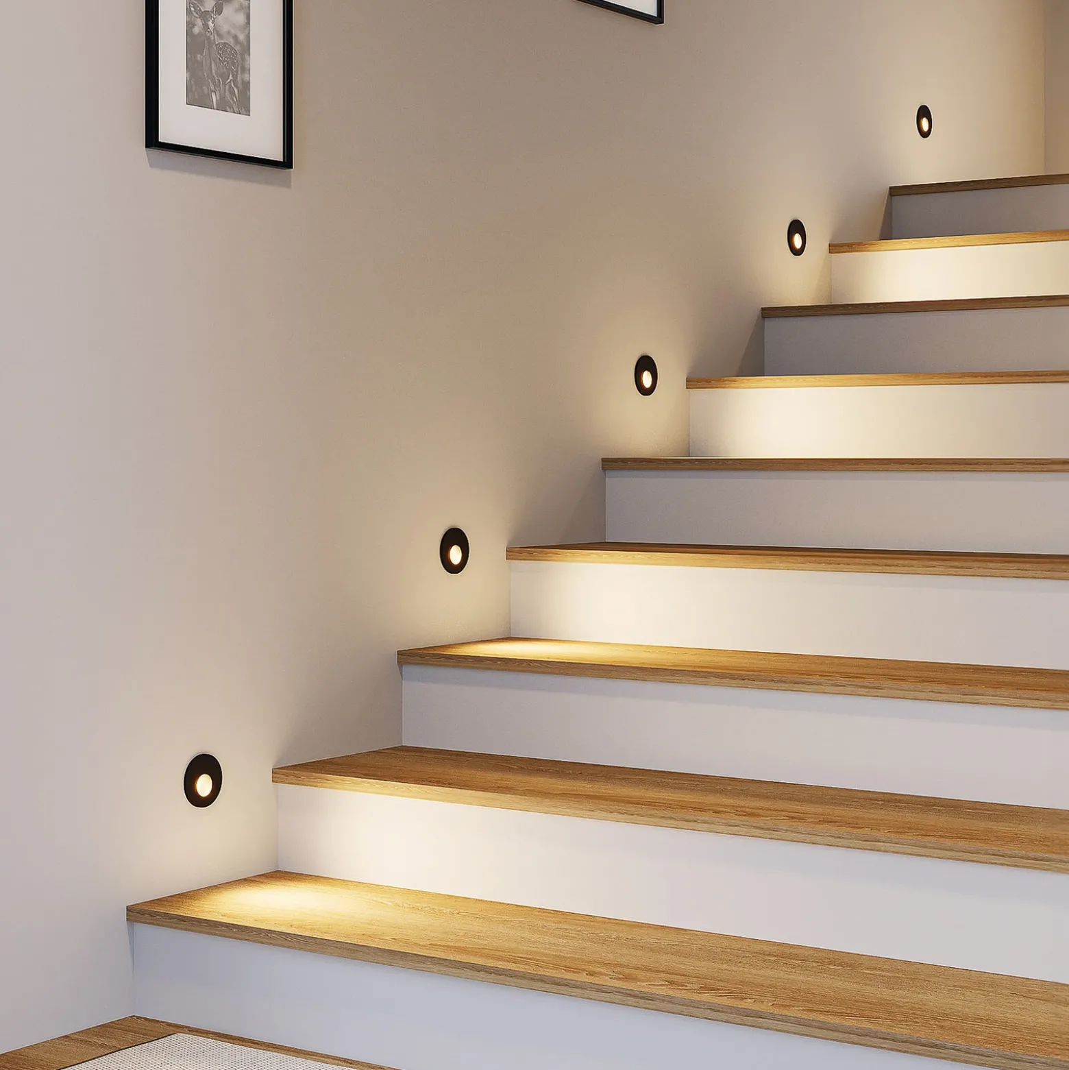 Molto Luce Lámpara empotrable LED Wall 68R RD, aluminio, negro, CCT