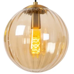 Monsaraz lámpara colgante, Ø 25 cm, ámbar. Cristal, 1 luz