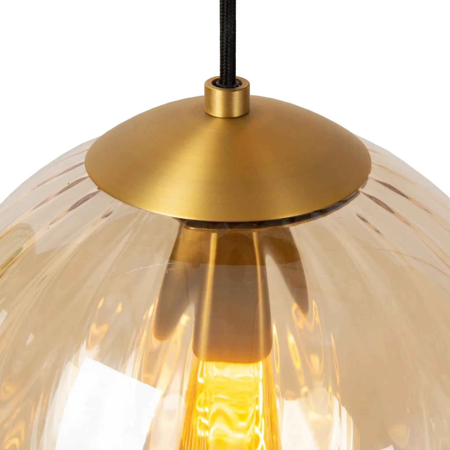 Monsaraz lámpara colgante, Ø 25 cm, ámbar. Cristal, 1 luz