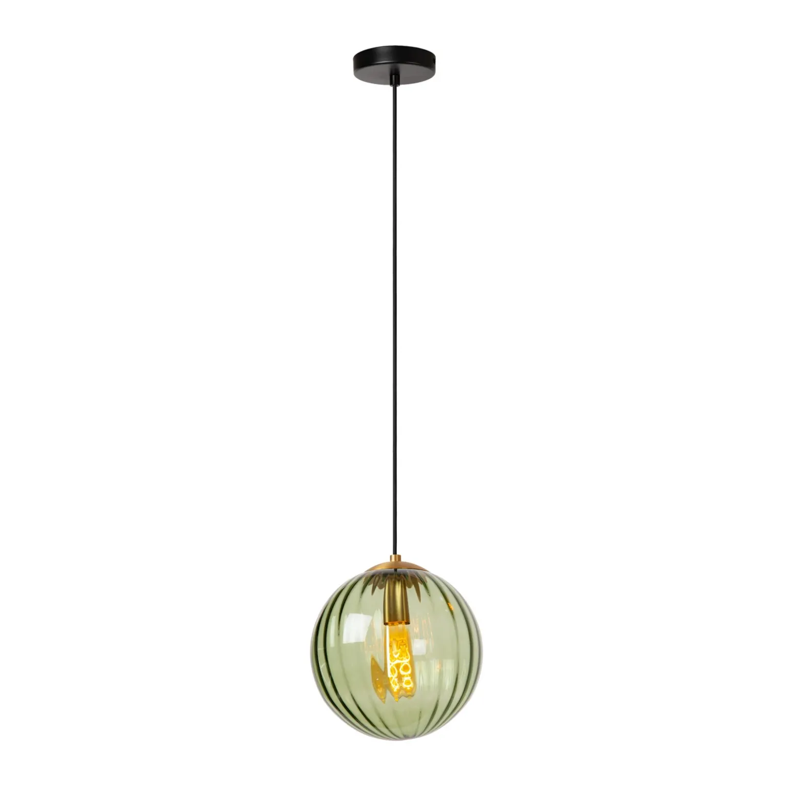 Monsaraz lámpara colgante, verde, Ø 25 cm, cristal, 1 luz