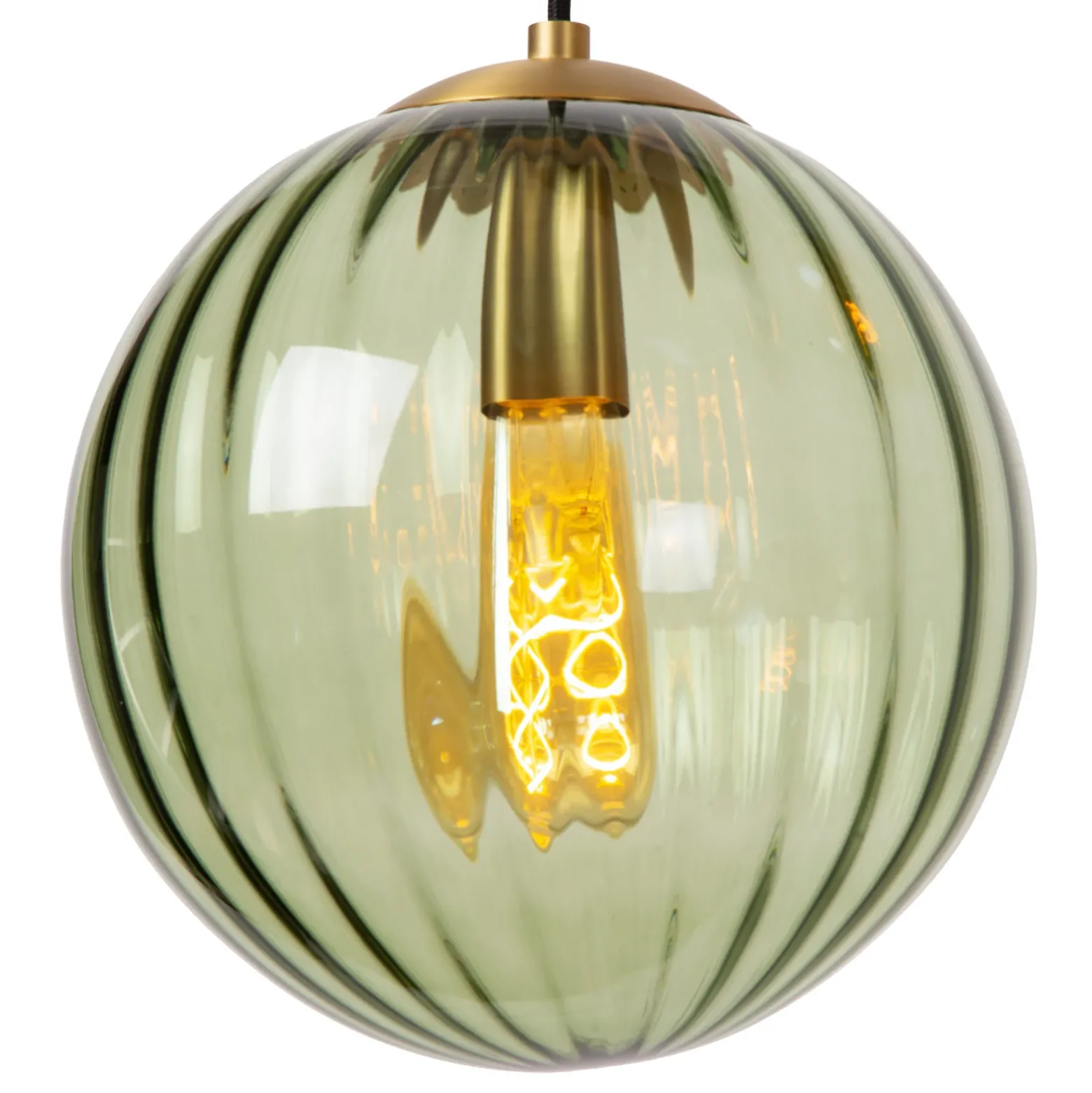 Monsaraz lámpara colgante, verde, Ø 25 cm, cristal, 1 luz