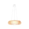 Monte lámpara colgante LED, Ø 60 cm, madera clara, madera, CCT