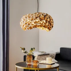 Narisa Lámpara colgante LED Ø 46 cm oro rosa/marrón