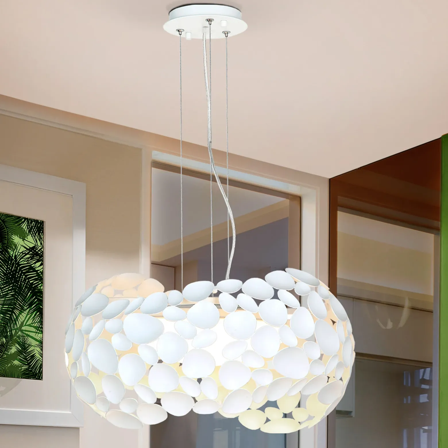 Narisa Lámpara colgante LED 5xG9, Ø47cm, blanco