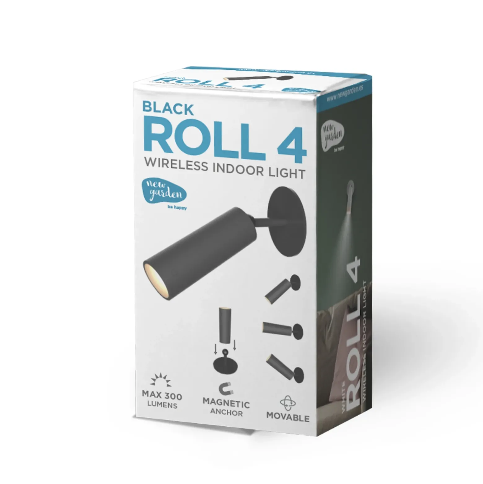 Newgarden Aplique de pared LED Roll 4, negro, orientable