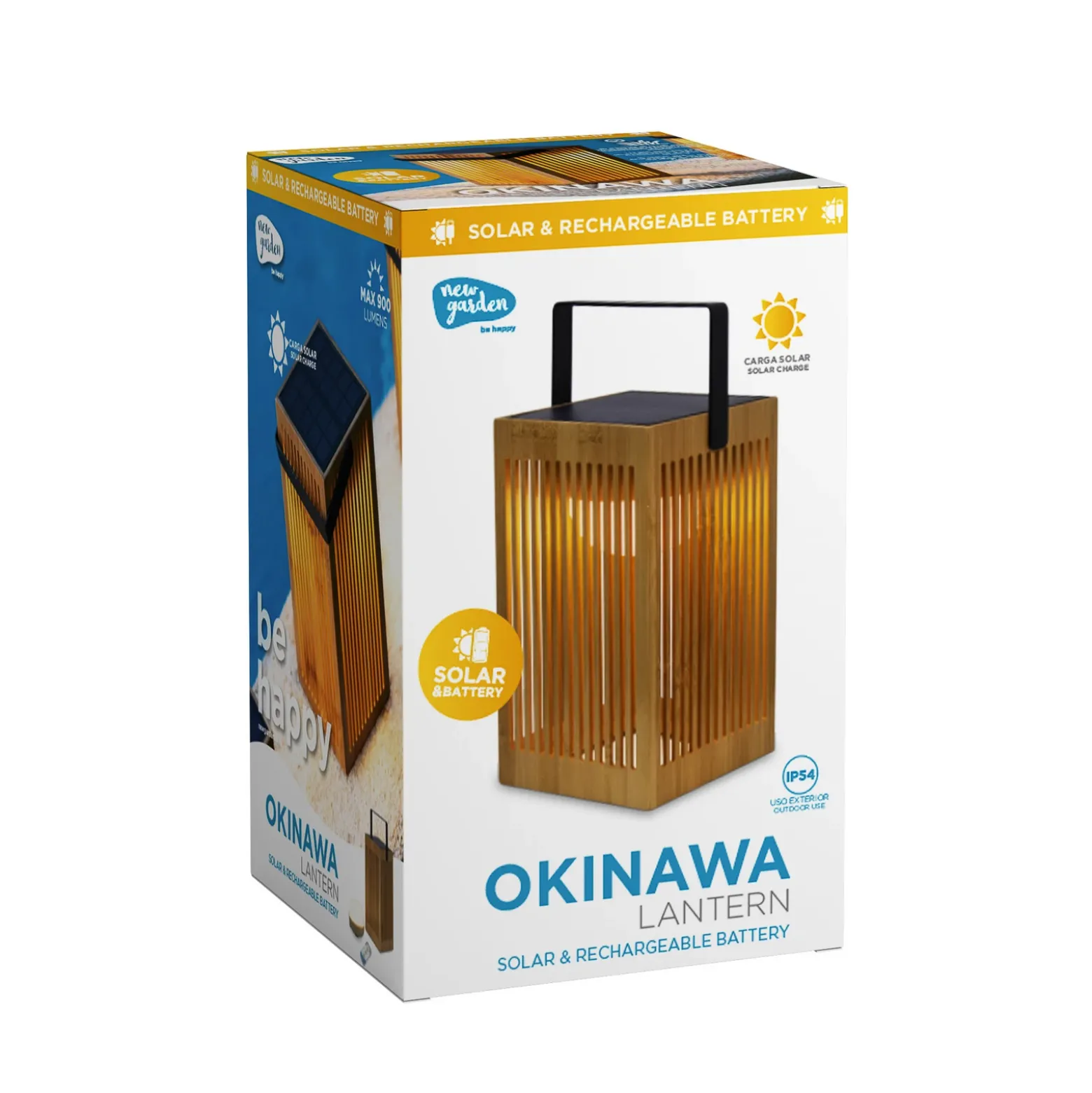 Newgarden Okinawa lámpara de mesa LED solar bambú