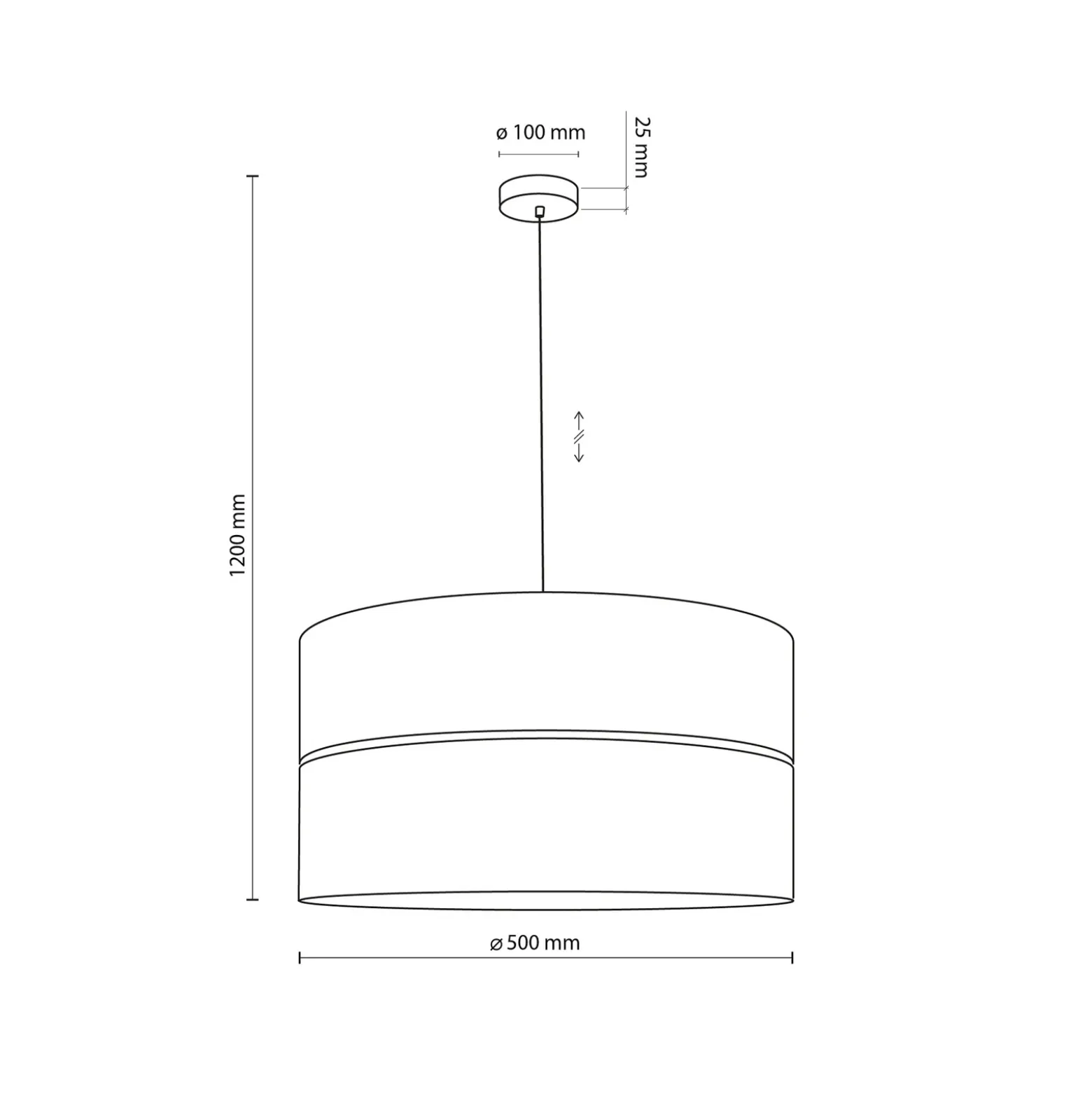Nicol lámpara colgante, negro/efecto madera, Ø 50 cm, 1 luz, 3 x E27
