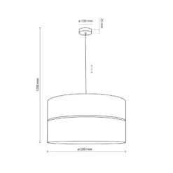 Nicol lámpara colgante, negro/efecto madera, Ø 50 cm, 1 luz, 3 x E27