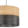 Nicol lámpara colgante, negro/efecto madera, Ø 38 cm, 1 luz, 1 x E27