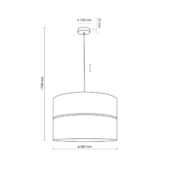 Nicol lámpara colgante, negro/efecto madera, Ø 38 cm, 1 luz, 1 x E27