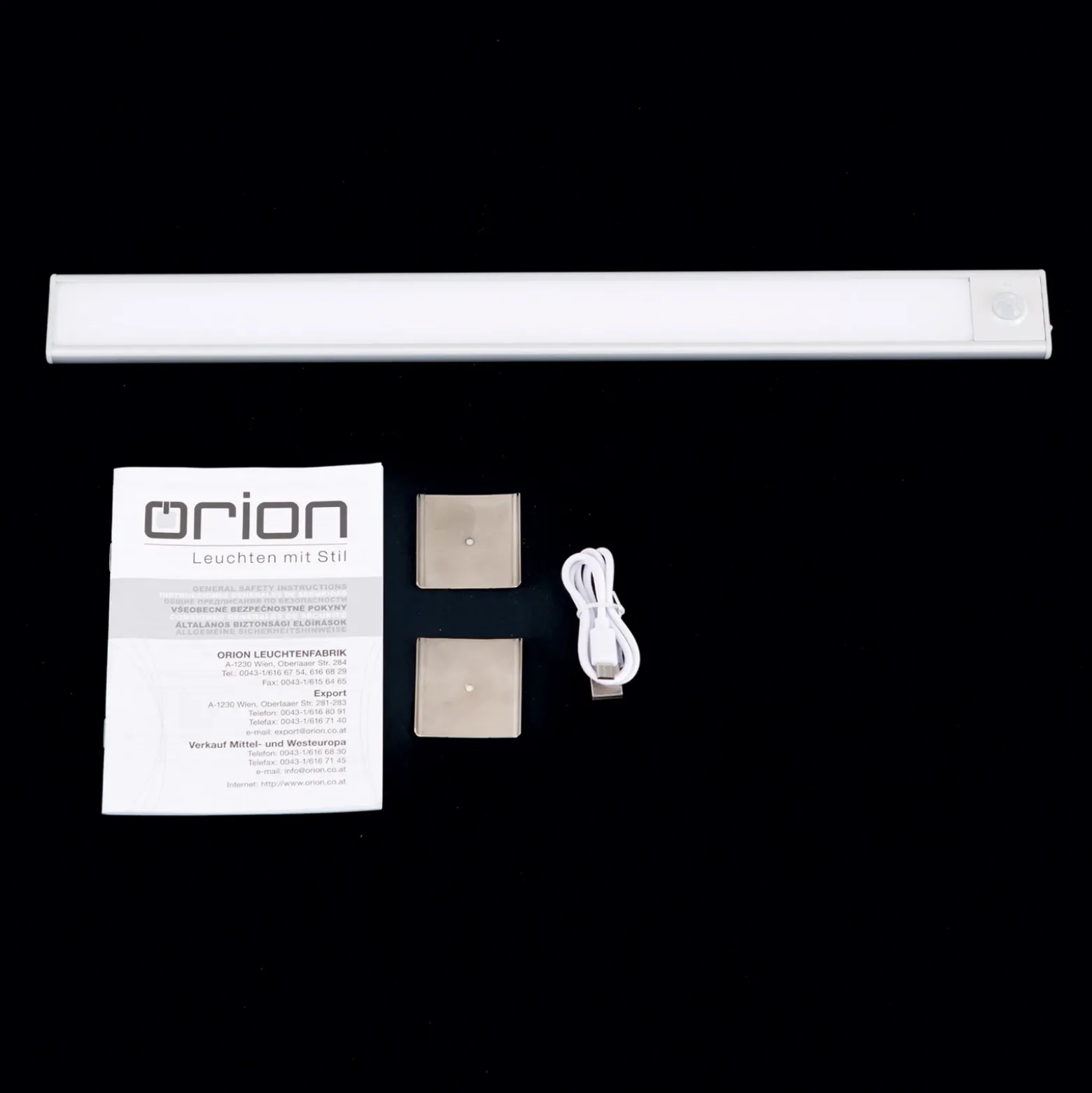 Norman lámpara LED bajo mueble, color plata, batería recargable, sensor,
