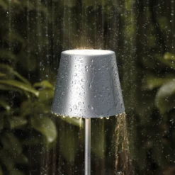 Nuindie mini LED lámpara de mesa recargable, Easy Connect, plata,